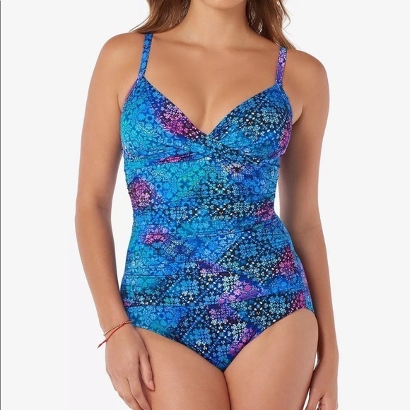 Swim Solutions Criscross NWT One Piece Swimsuit - Picture 1 of 6